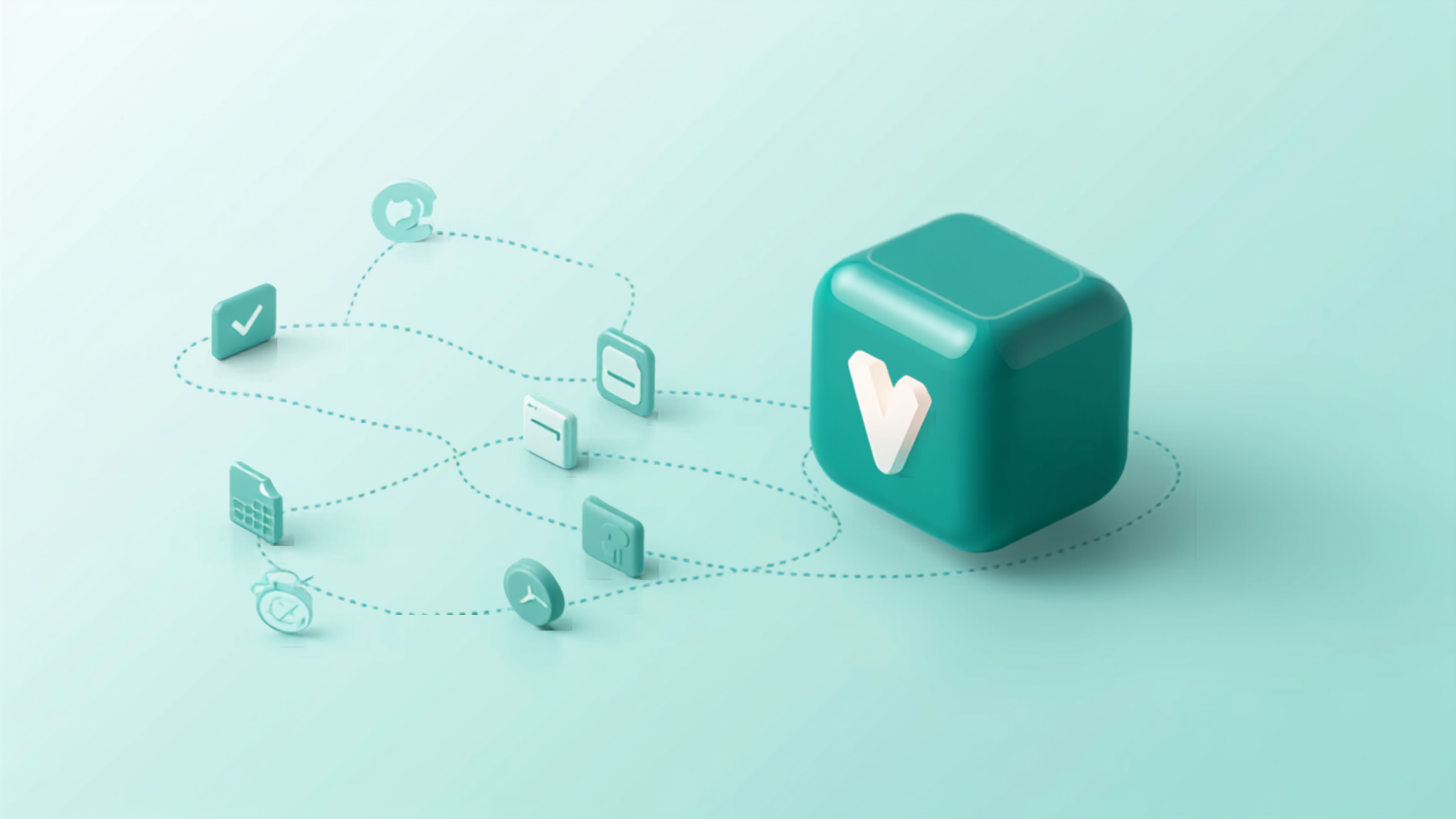 Scattered tools converging into the Vivotics workspace